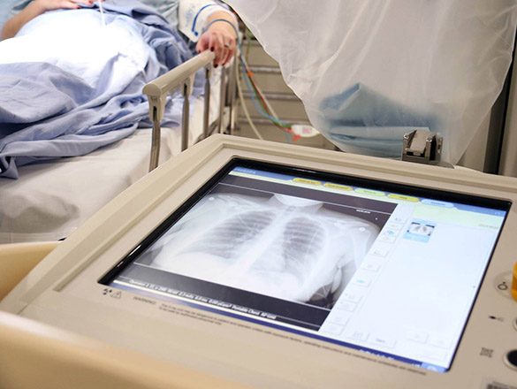 View of an X-ray on a machine