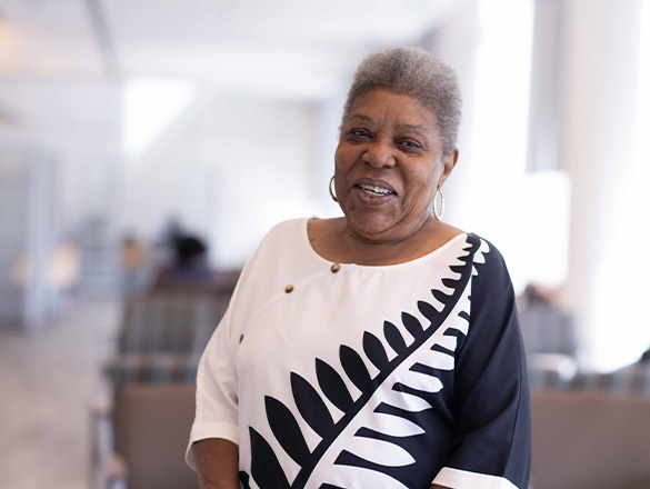 Older woman smiling at the camera