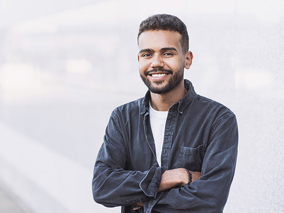 Male patient smiling at the camera