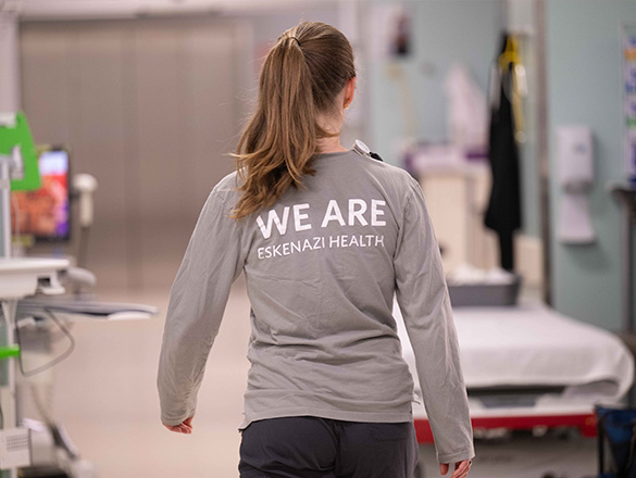 Nurse walking away from camera